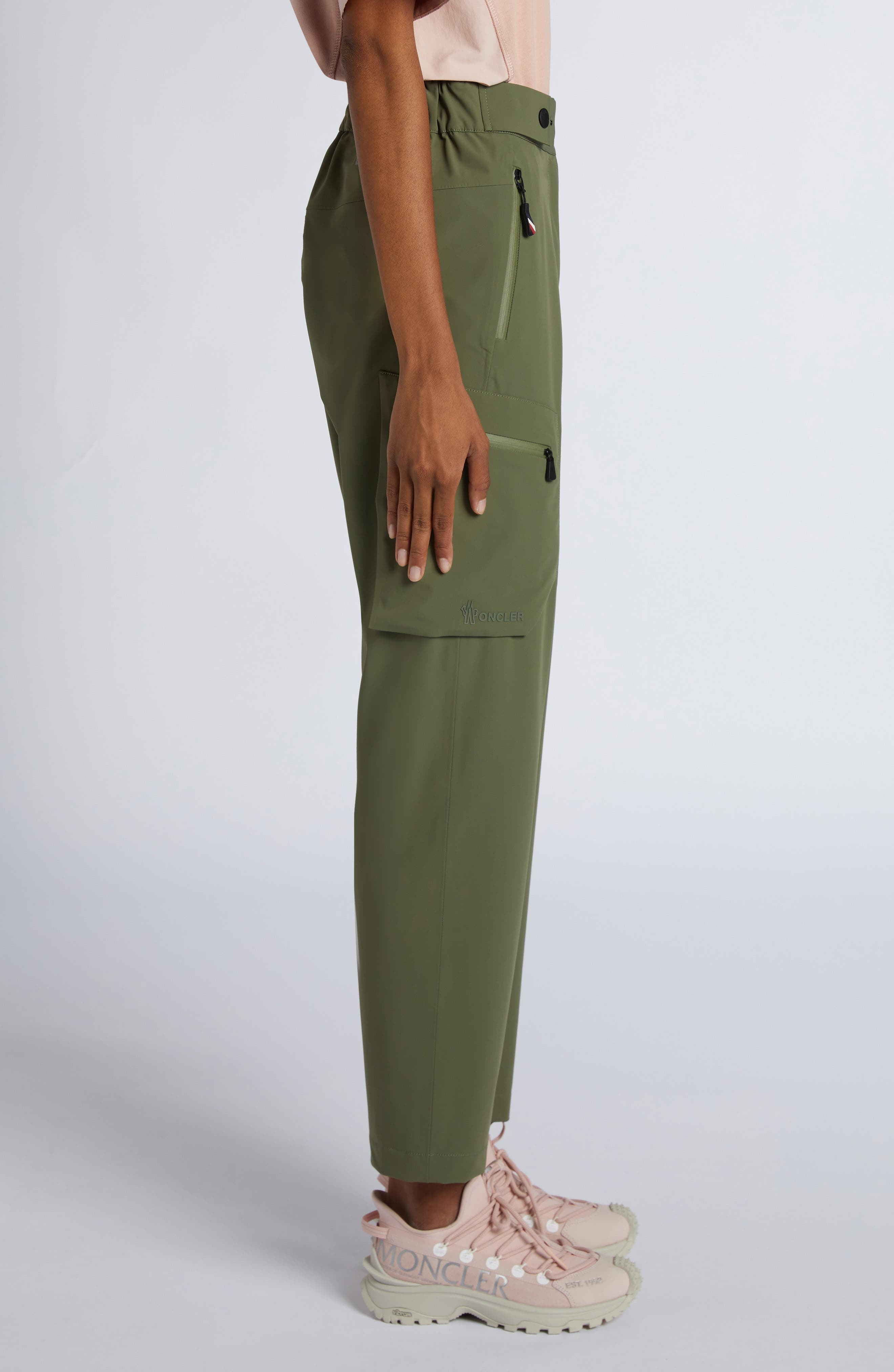 Moncler Grenoble Day-Namic Stretch Nylon Cargo Pants in Russian Olive at Nordstrom - 4