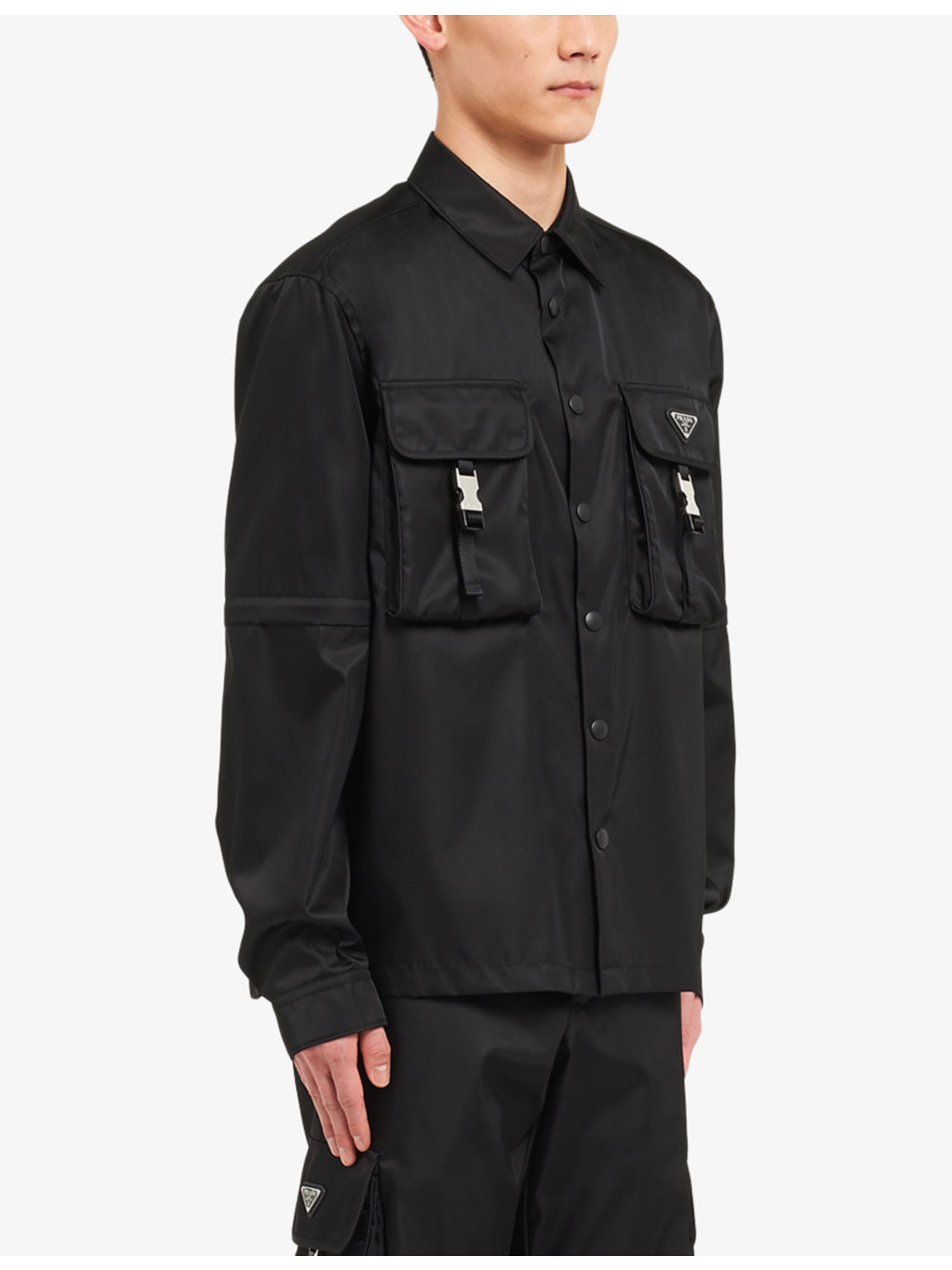 Re-Nylon brand-plaque recycled-nylon shirt - 3