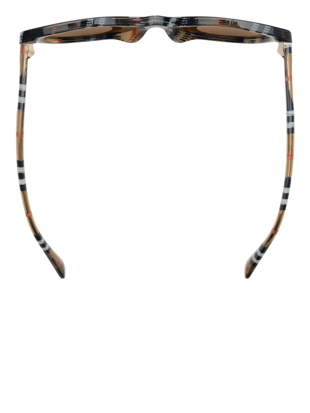 round-frame checked sunglasses - 3