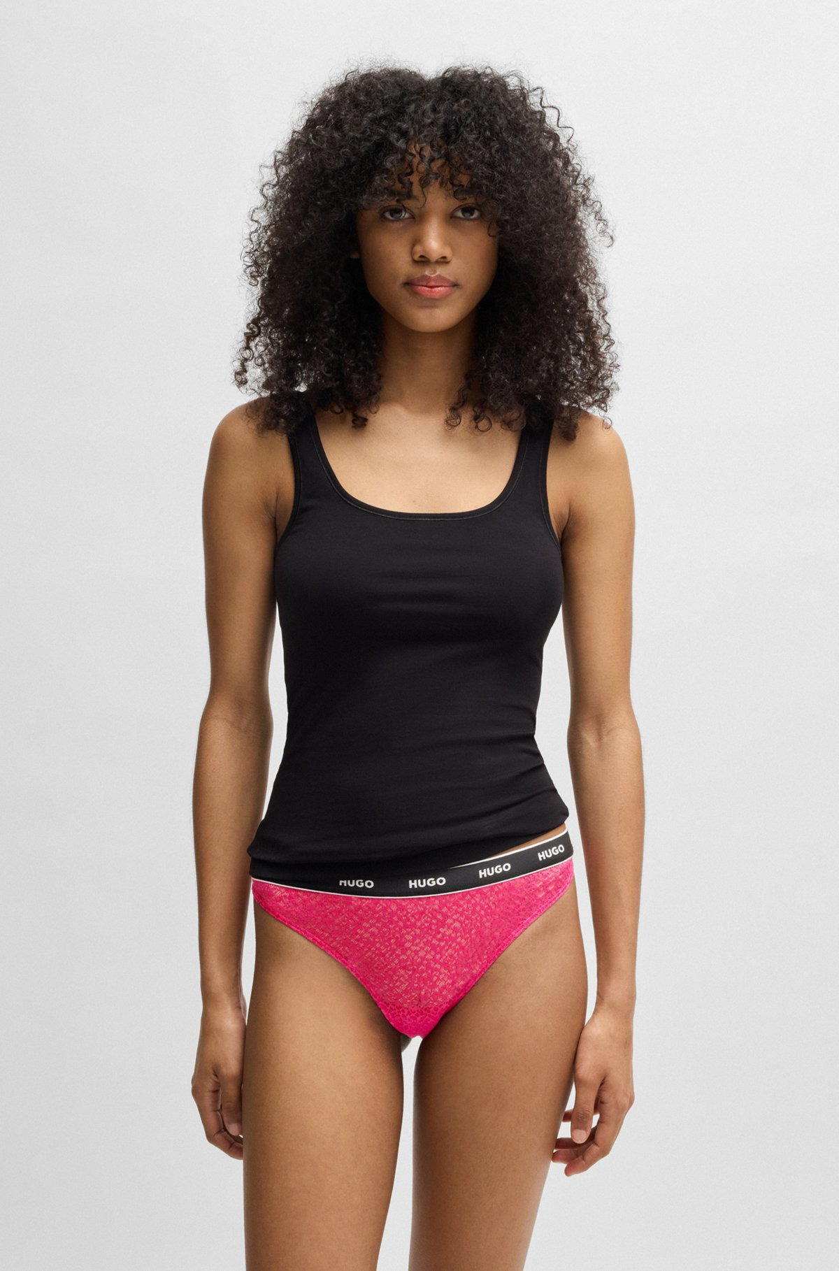 THREE-PACK OF THONGS IN STRETCH LACE - 2