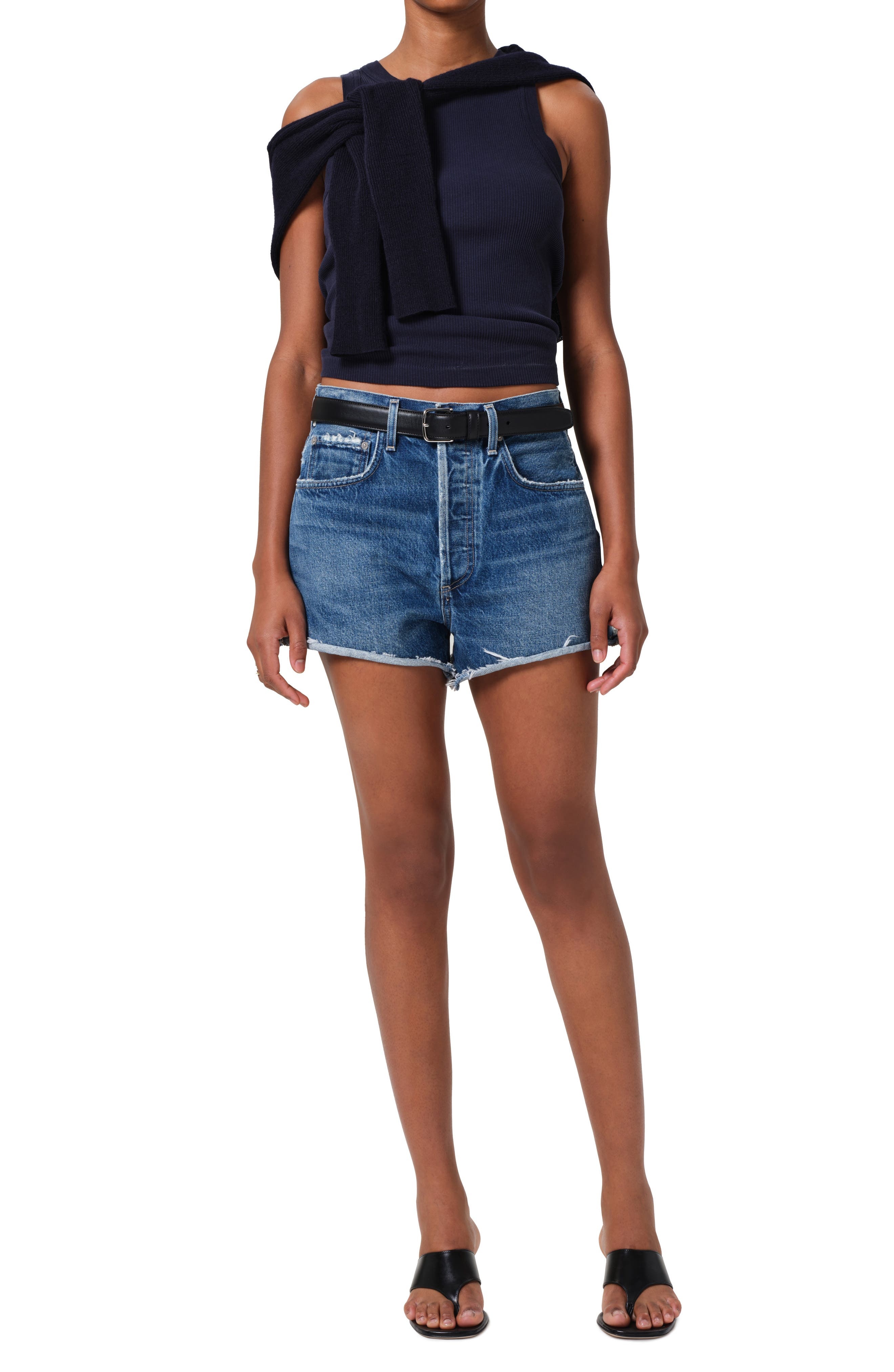 Citizens of Humanity Marlow High Waist Denim Cutoff Shorts in Allora at Nordstrom - 5