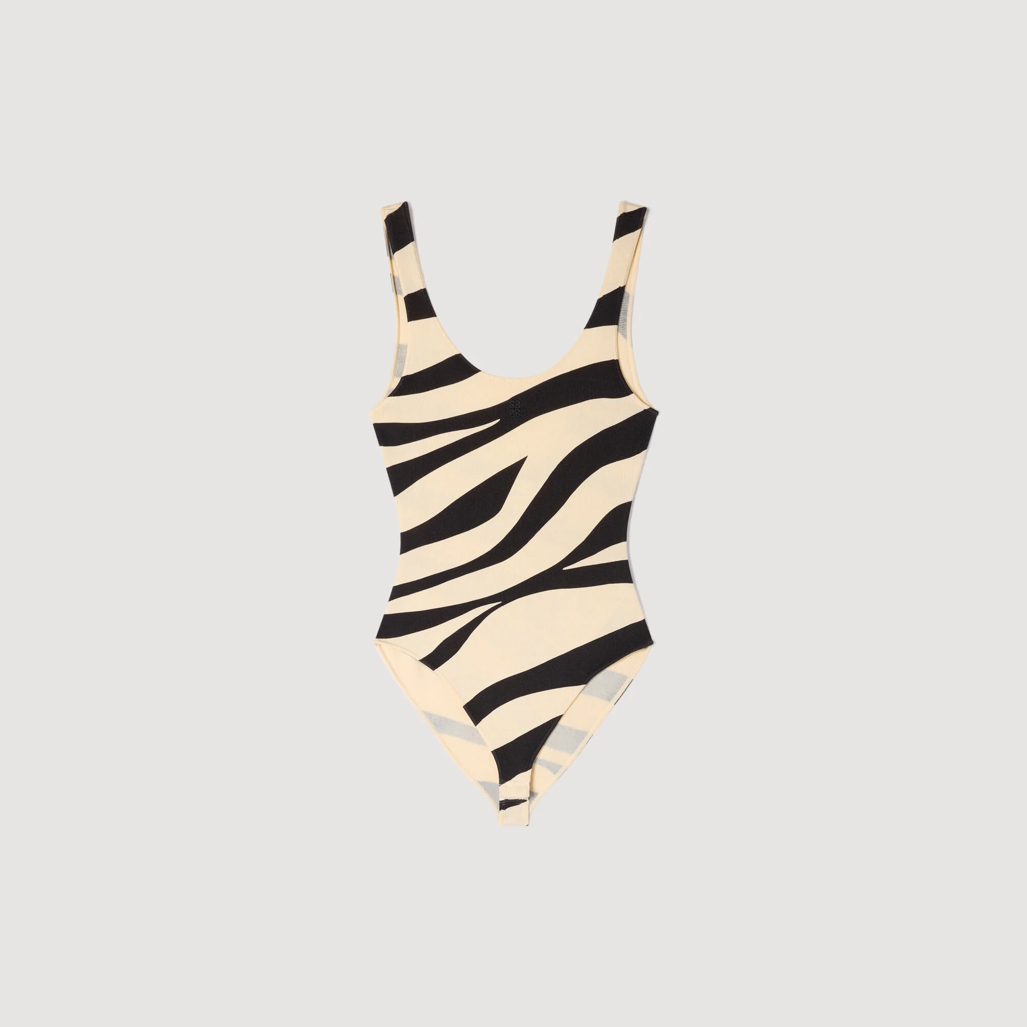 ZEBRA-PRINT KNIT BODYSUIT - 1