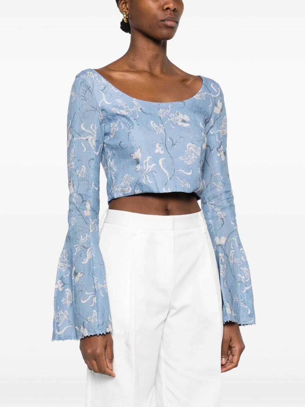linen crop top - 3