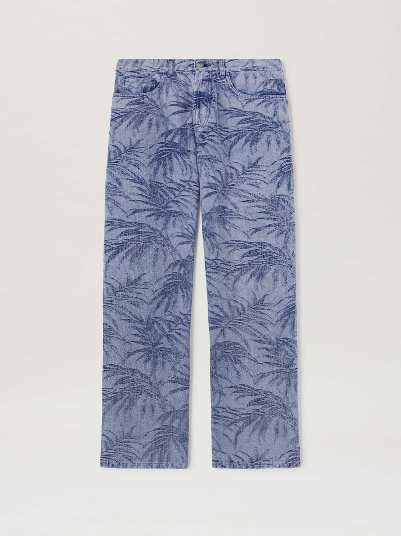 Palm jacqured denim pants 1