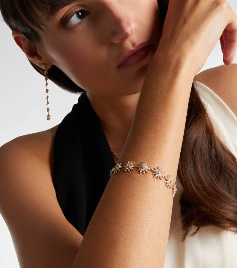 Starburst 18kt gold tennis bracelet with diamonds 3