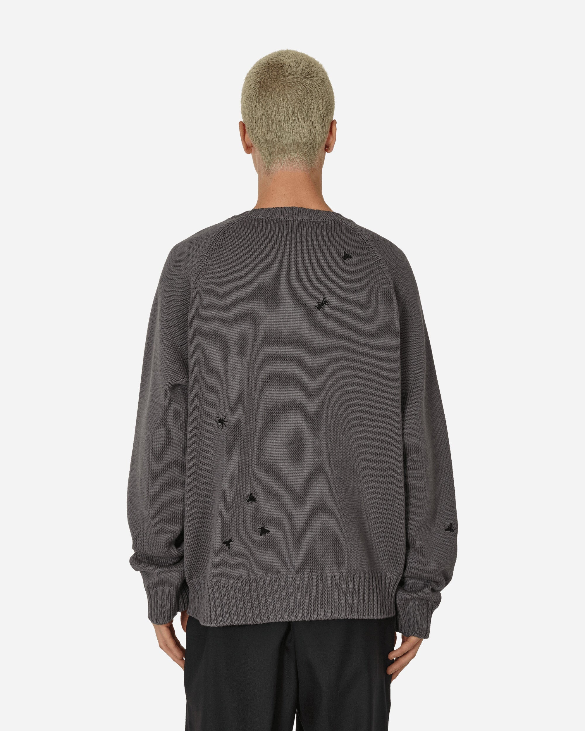 Embroidered Crewneck Sweater Grey - 3