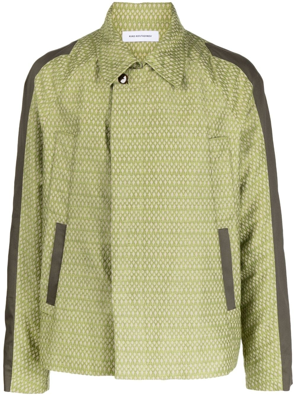 jacquard contrast-edge jacket - 2
