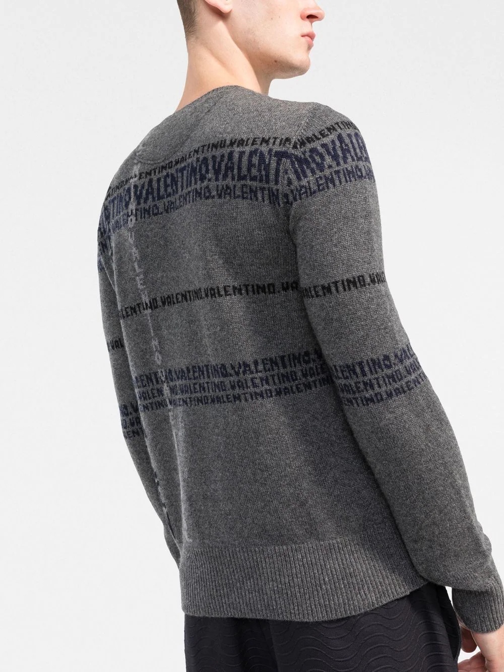 intarsia-knit logo cashmere jumper - 3