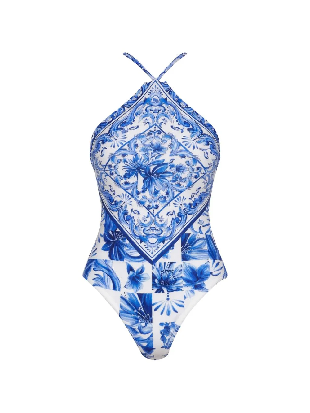 ruffled floral-print swimsuit - 1