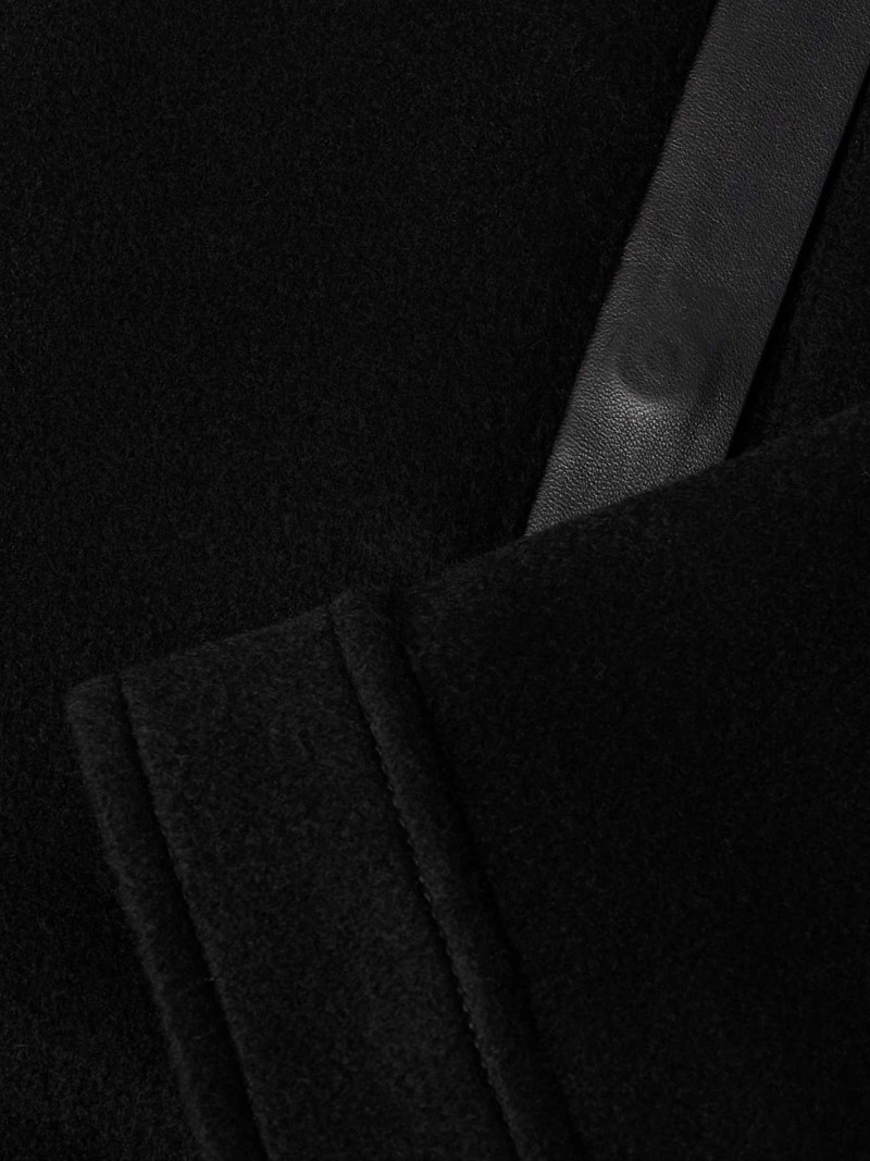 Leather and Shearling-Trimmed Wool and Cashmere-Blend Jacket 3