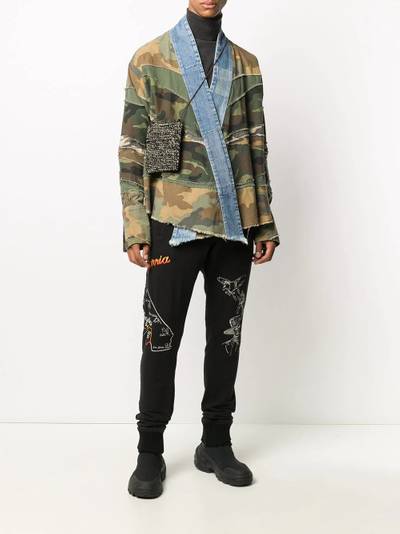 Greg Lauren tapered embroidered logo track pants outlook