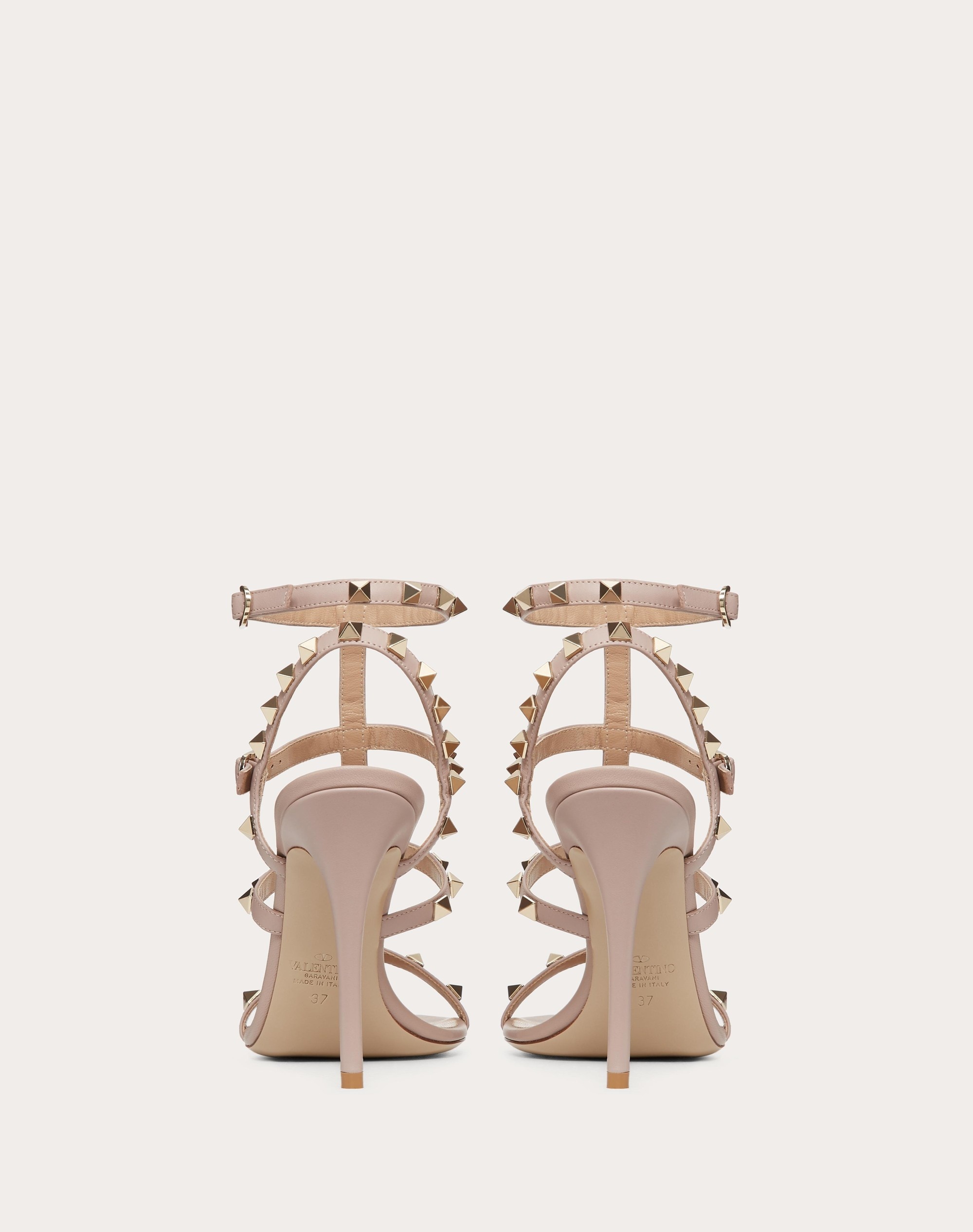 ROCKSTUD CALFSKIN ANKLE STRAP SANDAL 100 MM - 3