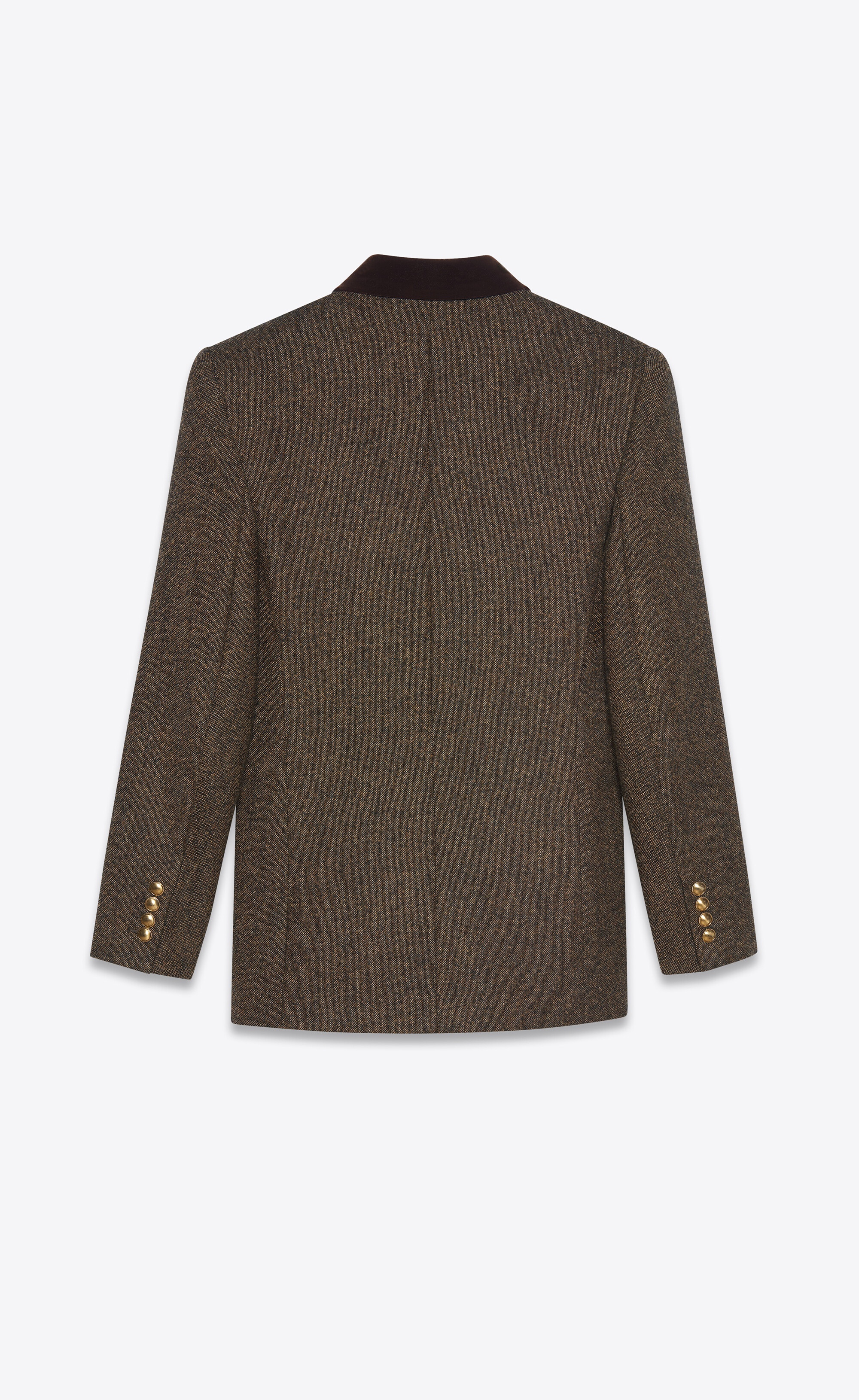 double-breasted jacket in mélange wool tweed - 2