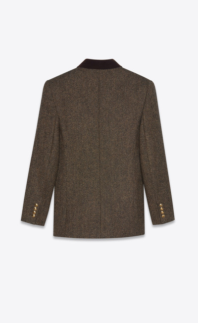 SAINT LAURENT double-breasted jacket in mélange wool tweed outlook