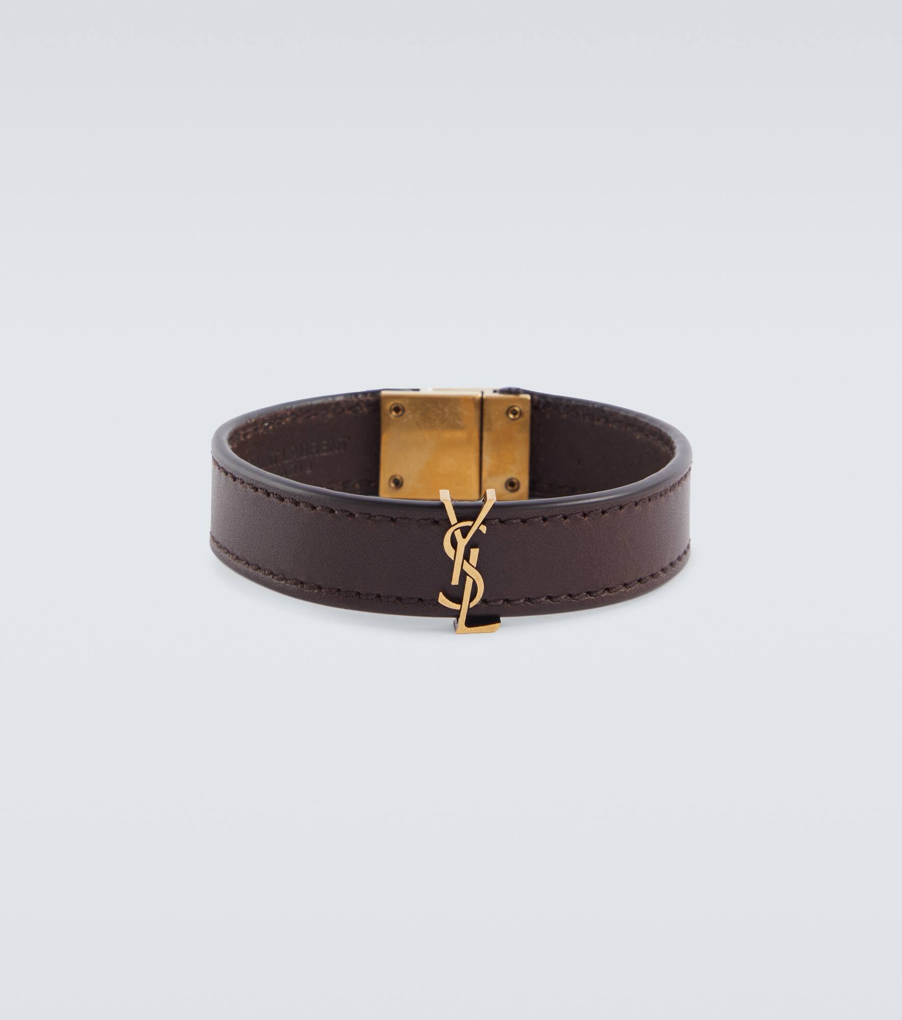 ブレスレット SAINT LAURENT CASSANDRE LEATHER BRACELET Saint Laurent Cassandre Bracelet in Leather and Metal | Saks