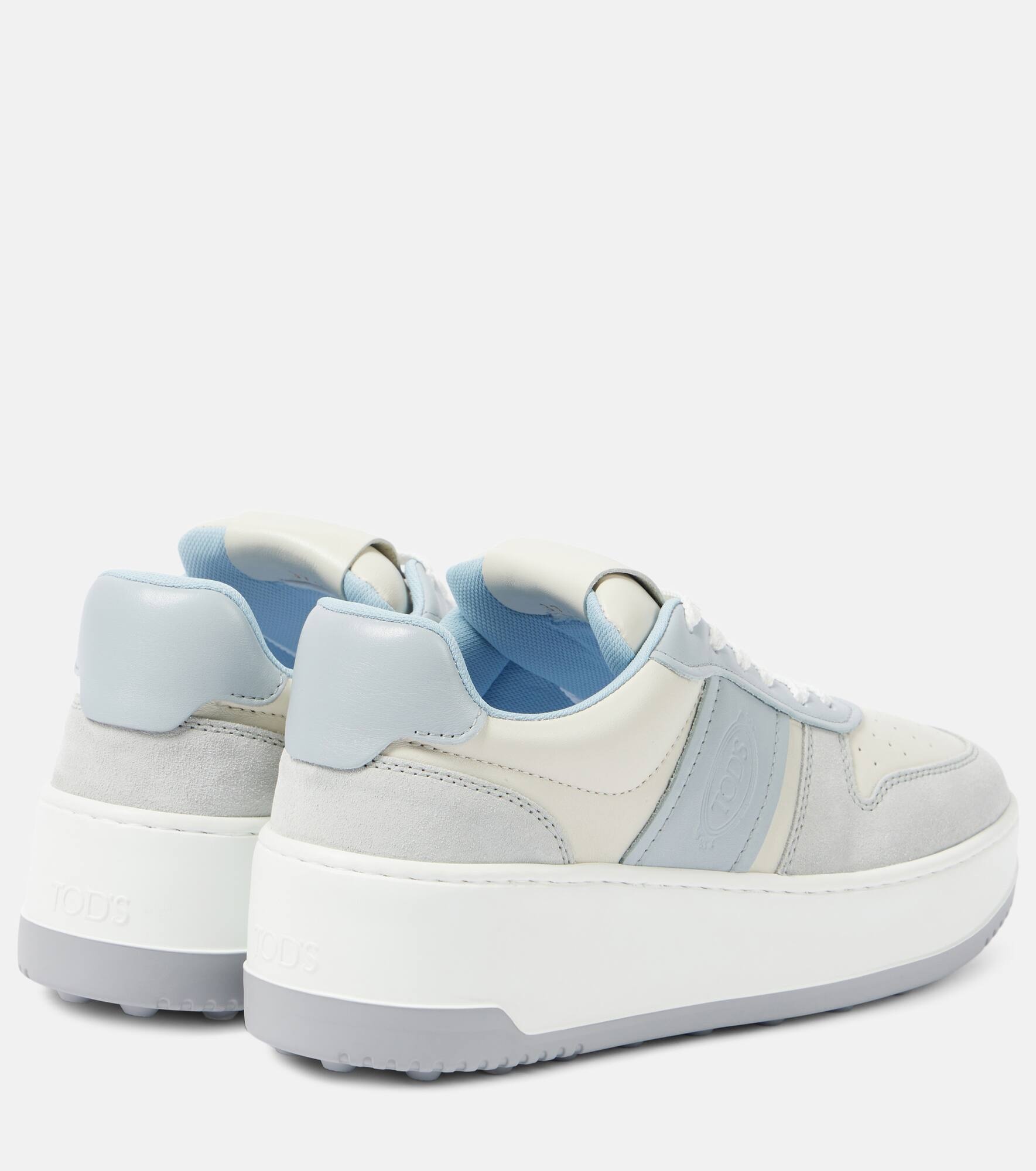 Leather-trimmed sneakers - 3