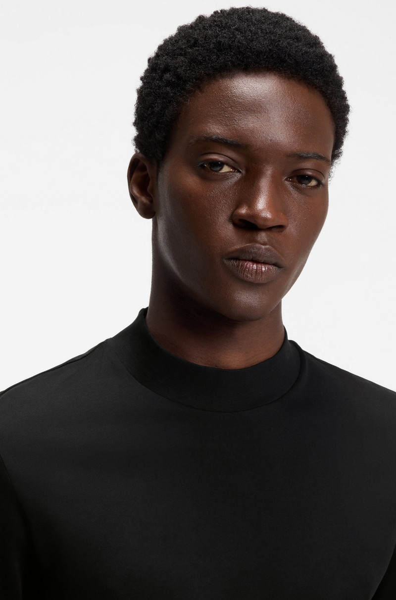 STAND-COLLAR SLIM-FIT T-SHIRT IN STRETCH COTTON 3