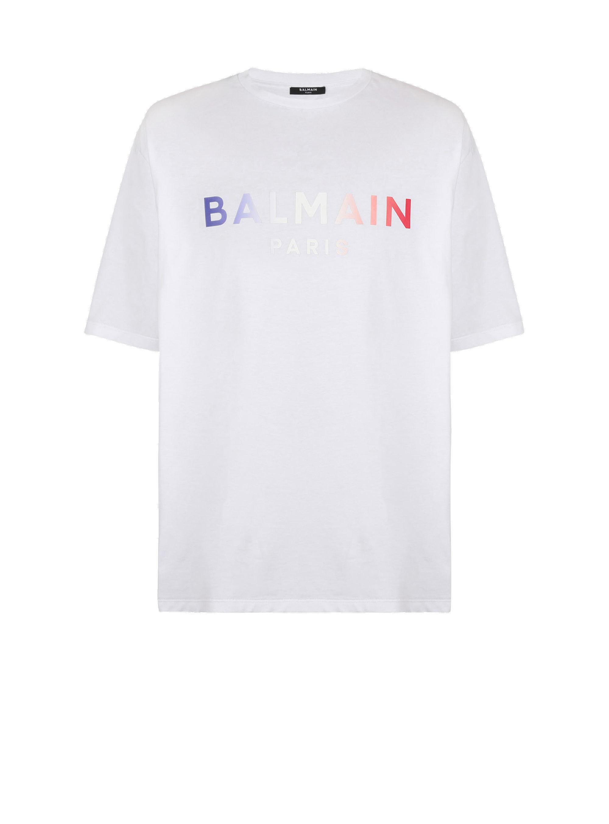 HIGH SUMMER CAPSULE -Cotton T-shirt with Balmain Paris tie-dye logo print - 1