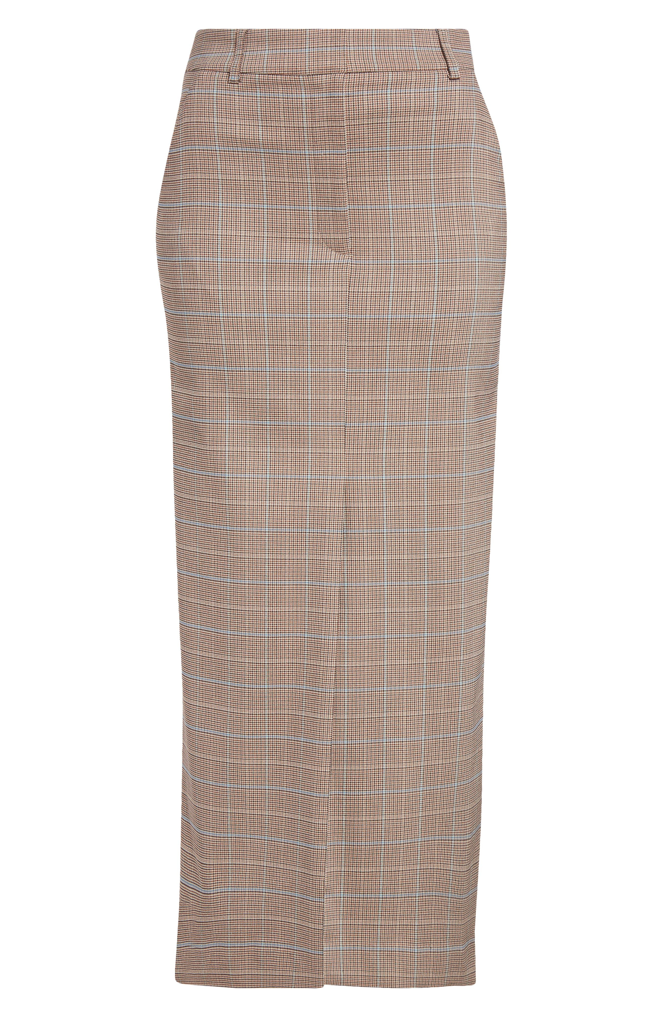 Veronica Beard Maxine Plaid Midi Skirt in Hazelnut Multi at Nordstrom - 6