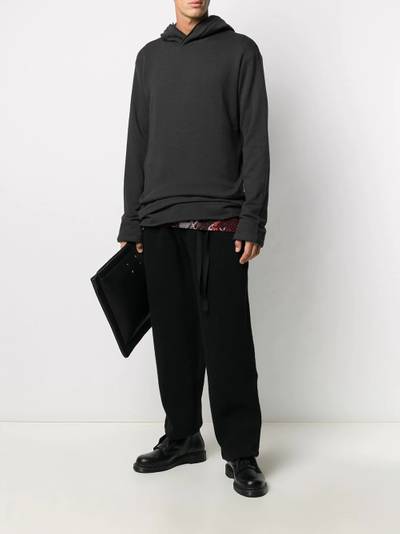 Yohji Yamamoto layered hem hoodie outlook