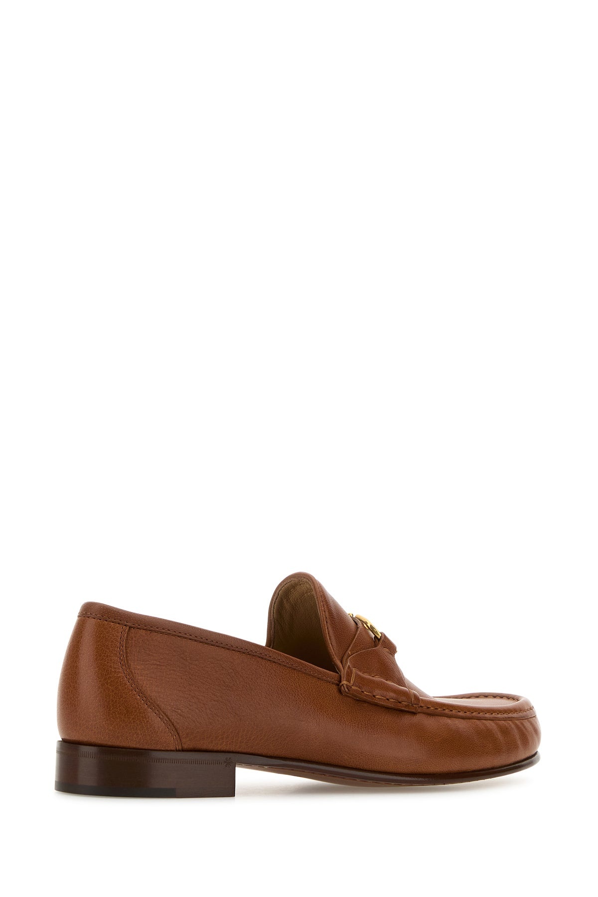 Caramel leather VLogo loafers - 3