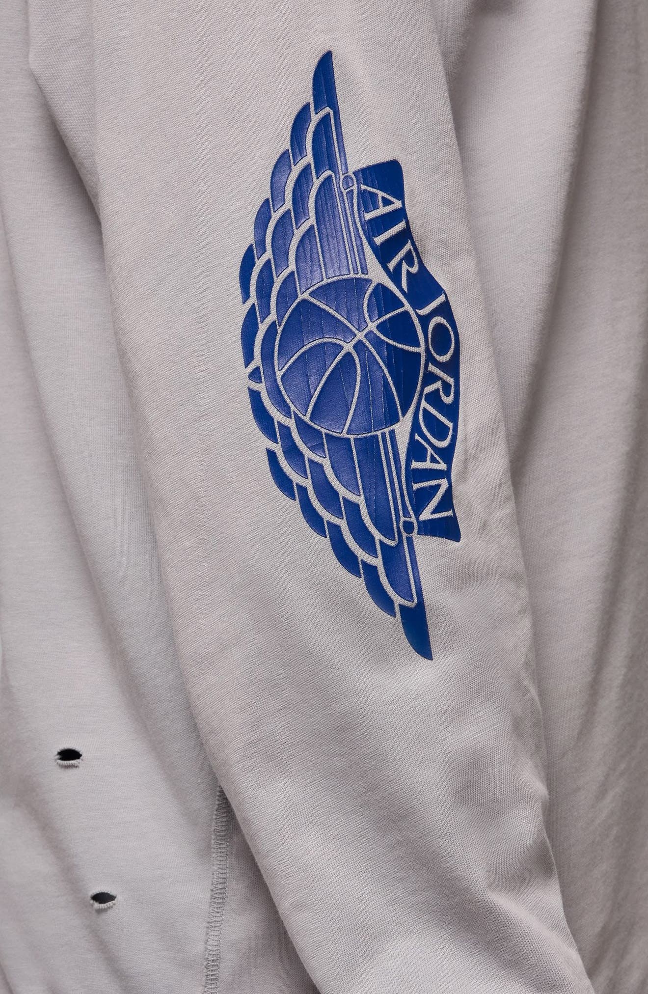 Jordan Rare Air Distressed Long Sleeve Graphic T-Shirt in Light Smoke Grey/Deep Royal at Nordstrom - 6