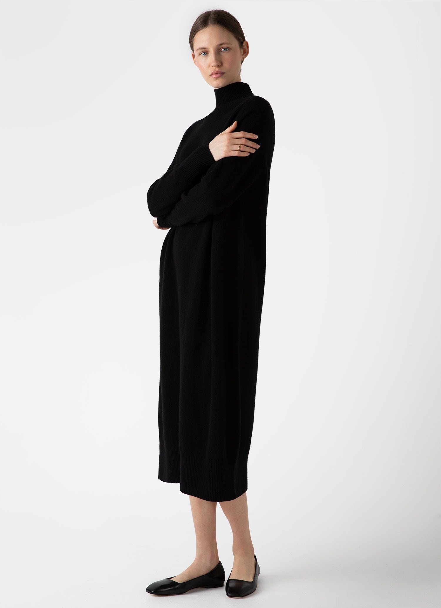 Lambswool Funnel Neck Dress - 1