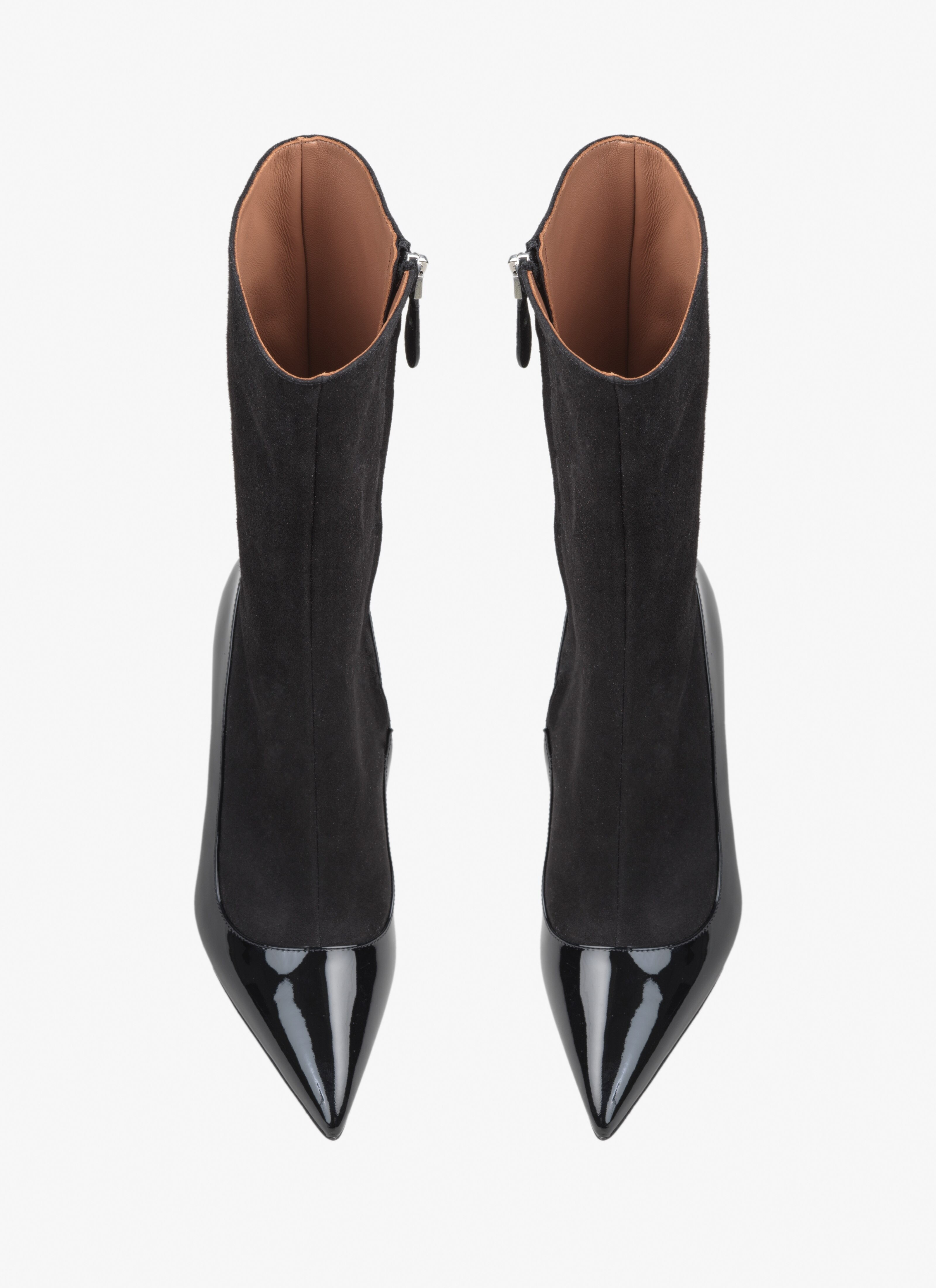 ANKLE BOOTS IN SUEDE GOATSKIN AND PATENT CALFSKIN - 2