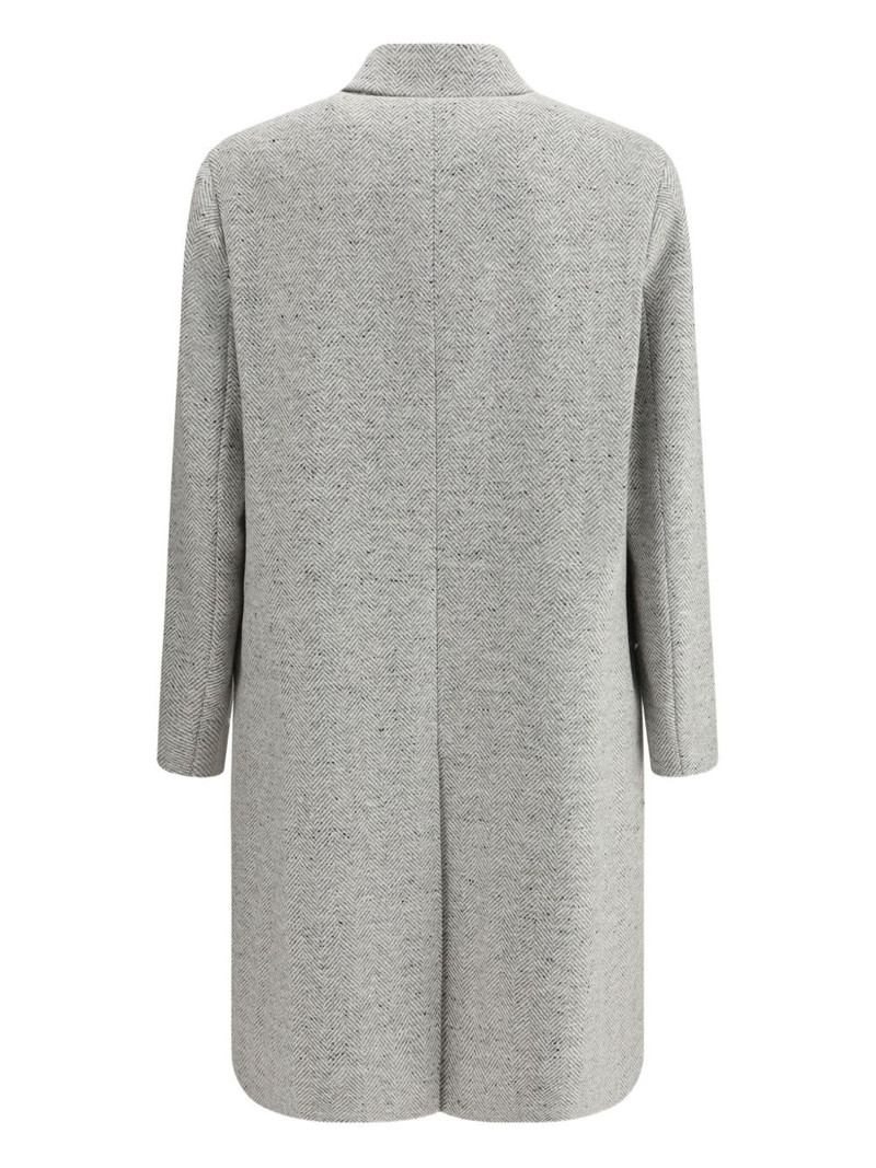 LARDINI herringbone single-breasted coat outlook