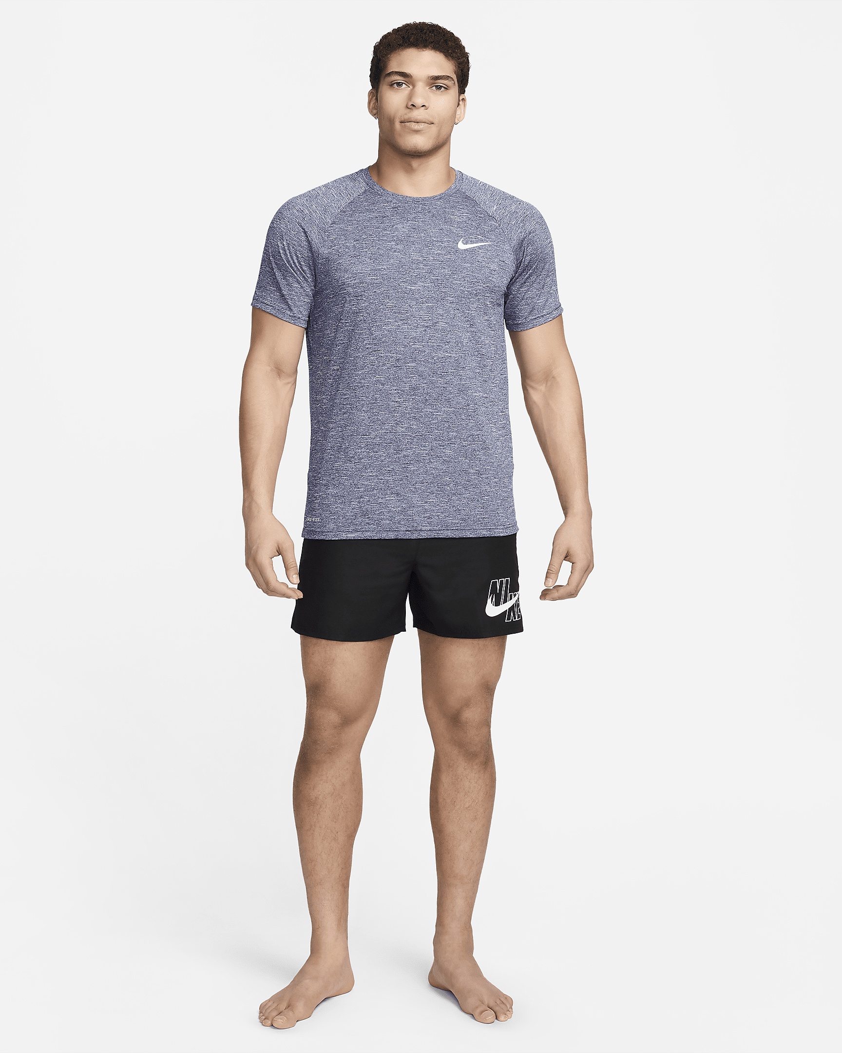Nike Men's Heathered Short-Sleeve Hydroguard Swim Shirt - 7