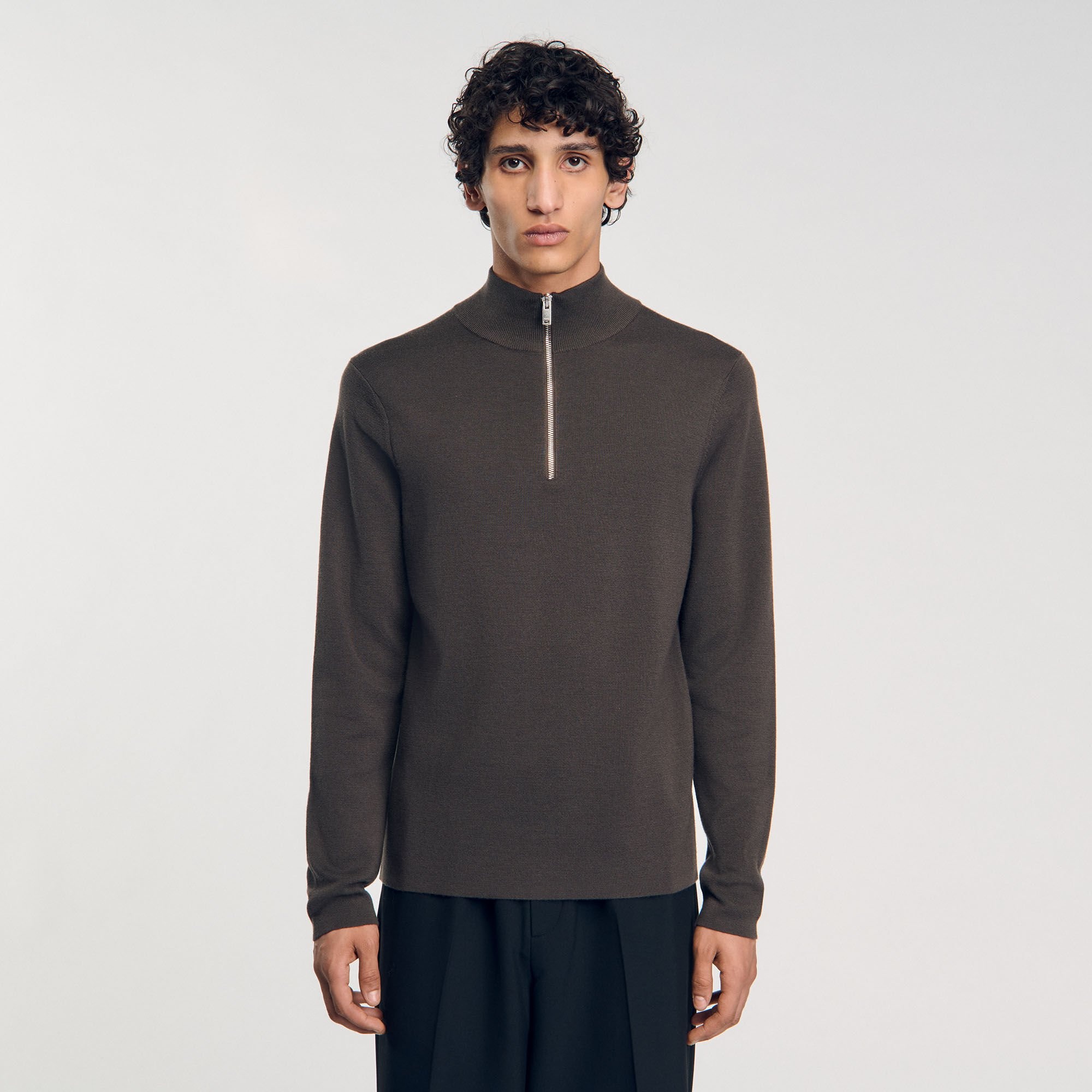 WOOL SWEATER WITH ZIPPED COLLAR - 5