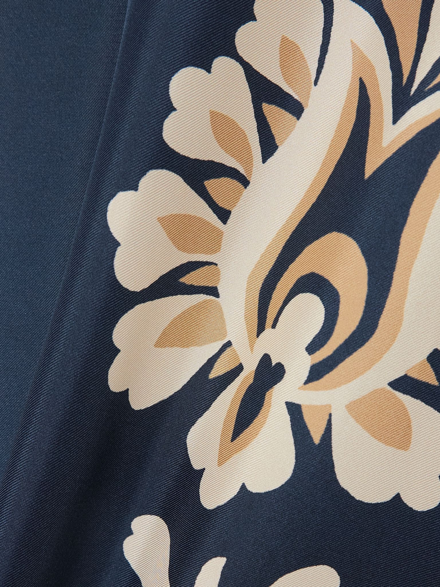 Scarf-detailed printed silk-twill maxi dress Blue - 4
