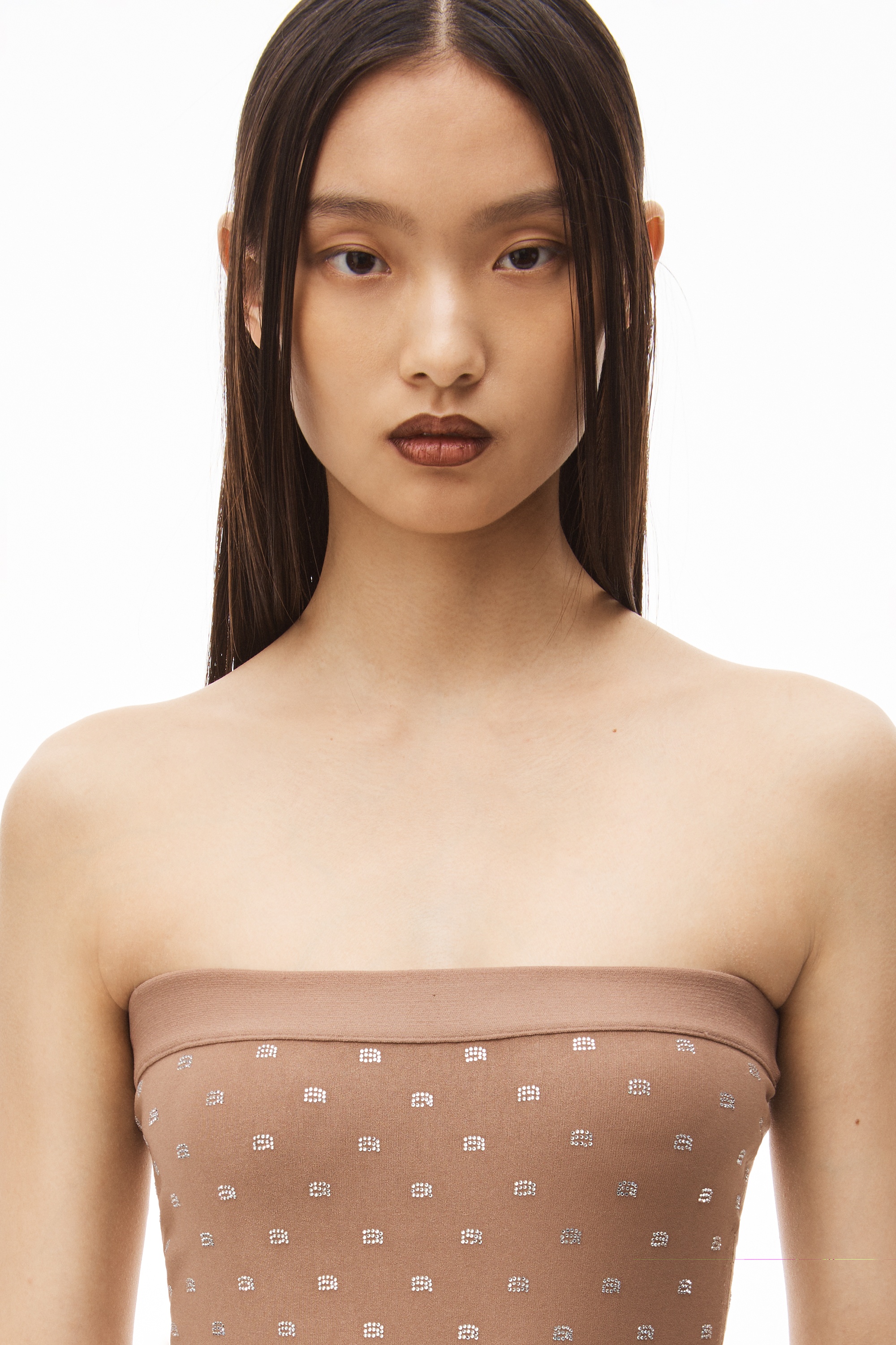 HOTFIX MIDI DRESS IN CRYSTAL NYLON - 5