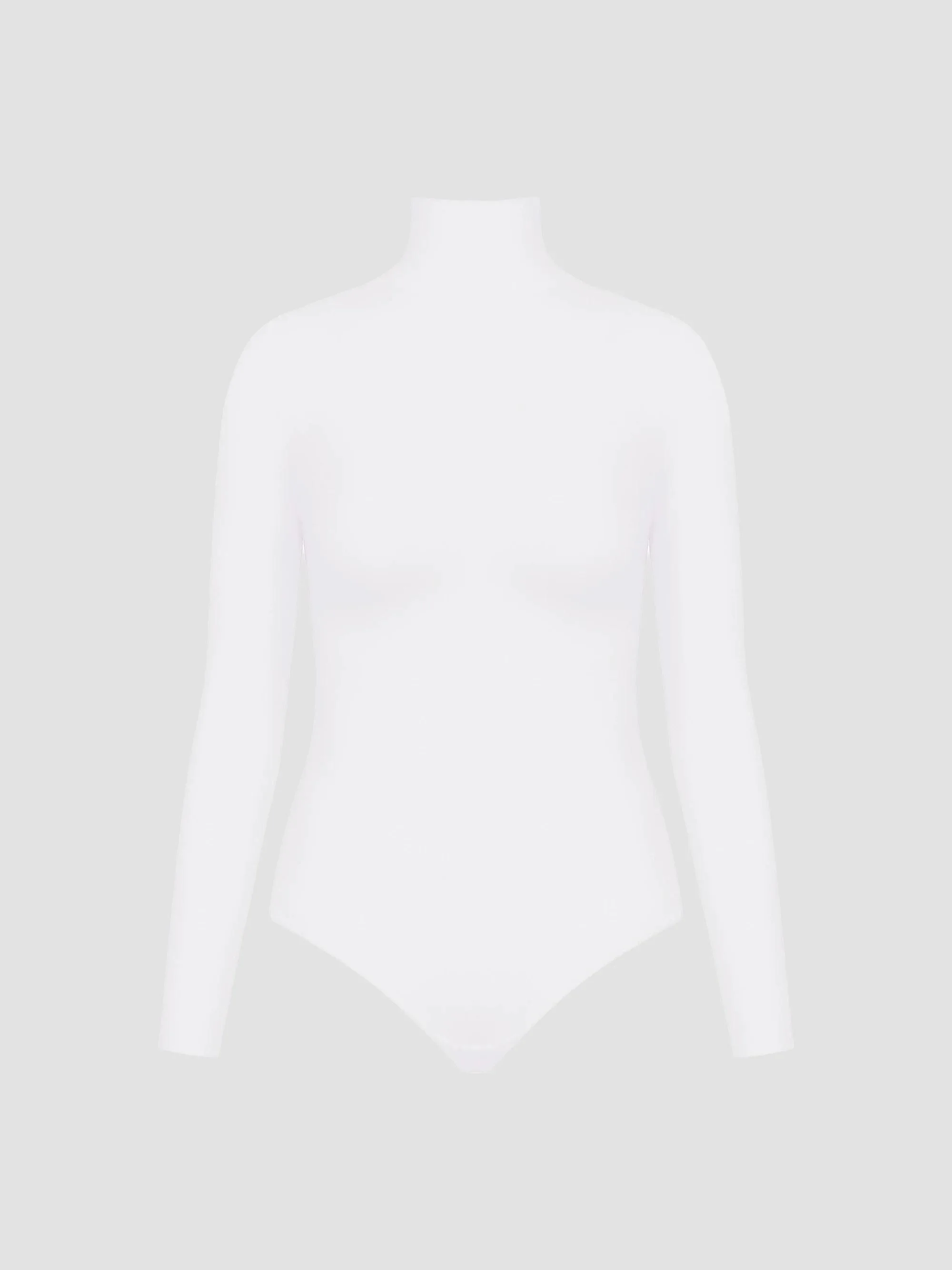 Women's Long Sleeve Turtleneck Bodysuit - White - 1