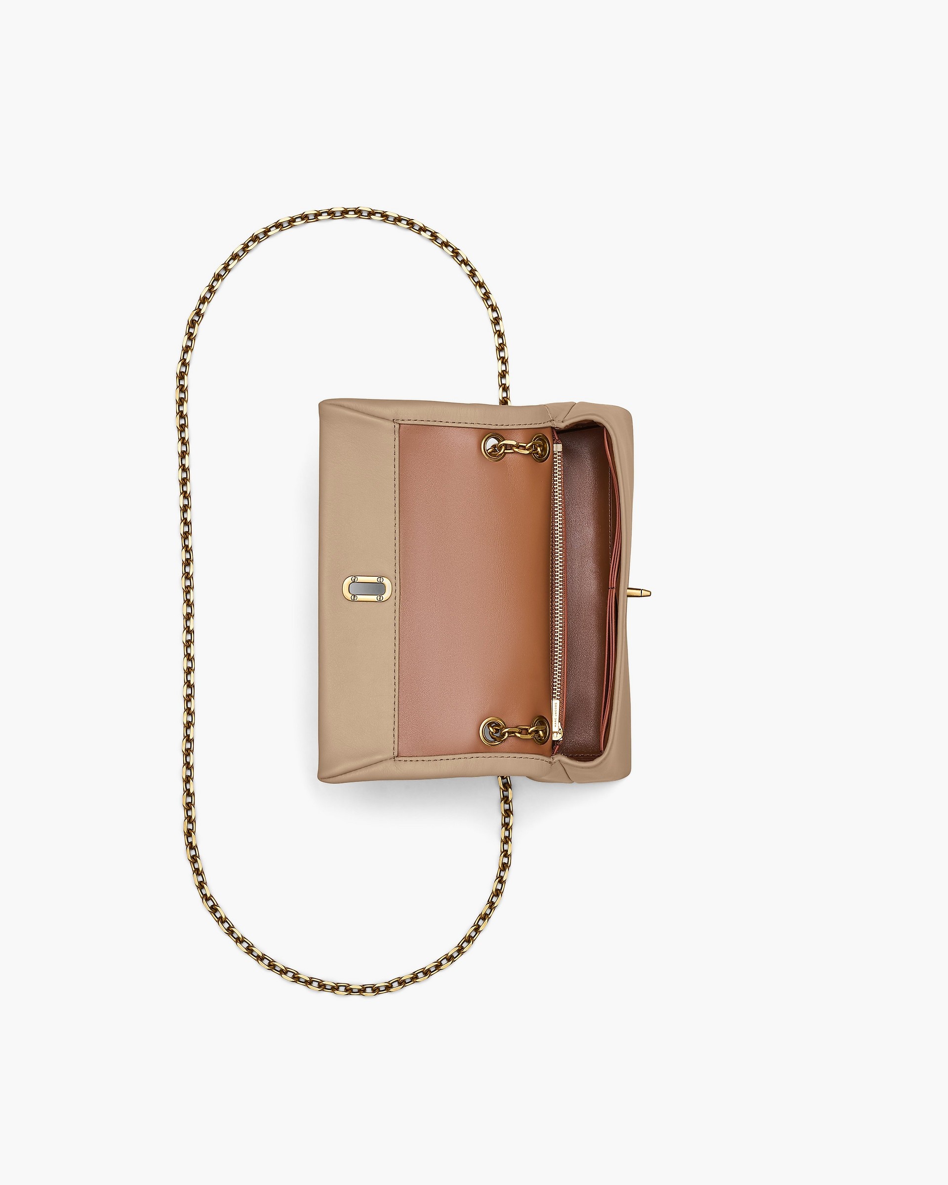 ★TOUT Y EST★ Wallet Chain Mini Bag Camel 5007694963 SMALL POUCH WITH STRAP Cuir Triomphe IN NUBUCK CALFSKIN