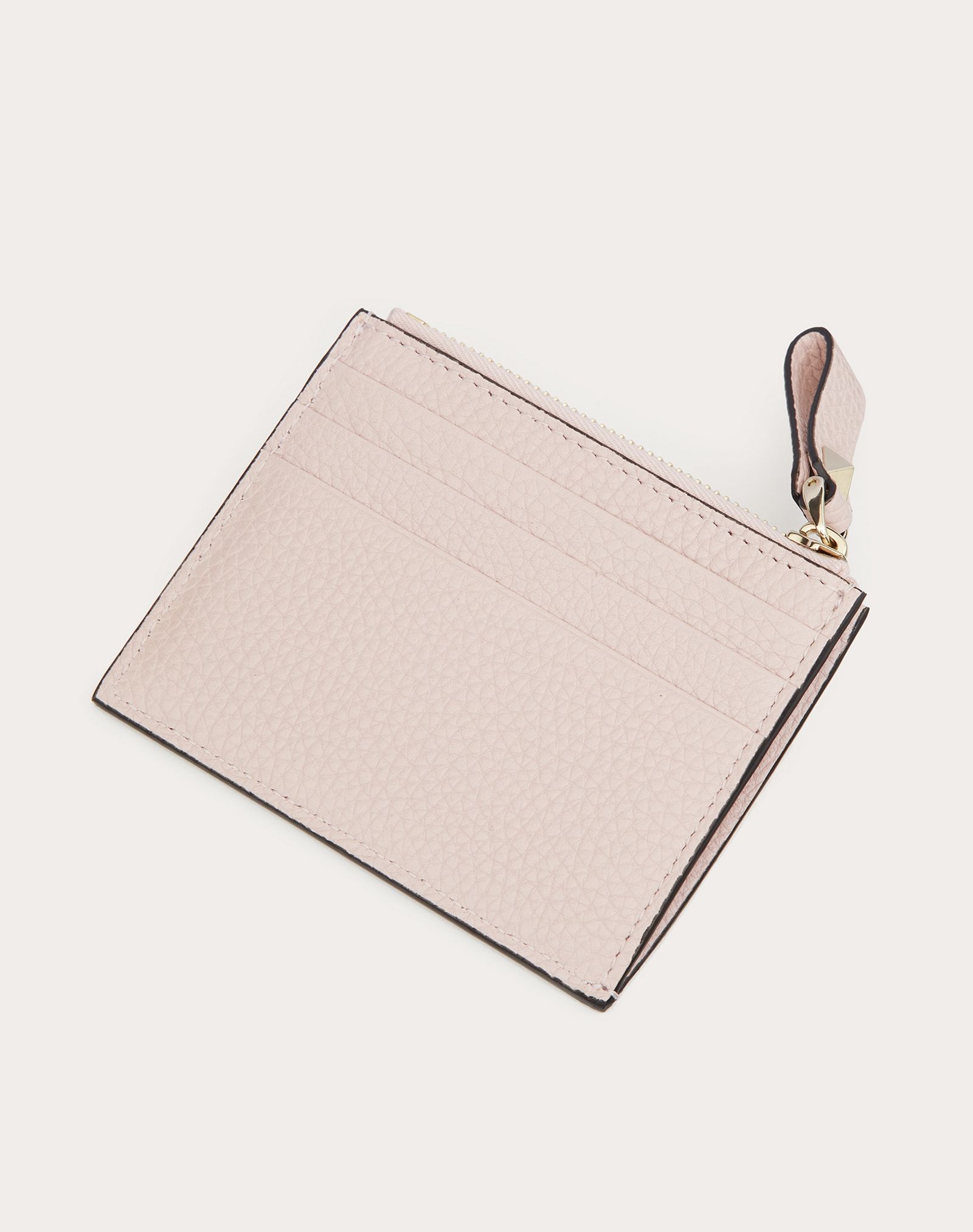 ROCKSTUD GRAINY CALFSKIN CARDHOLDER WITH ZIPPER - 3