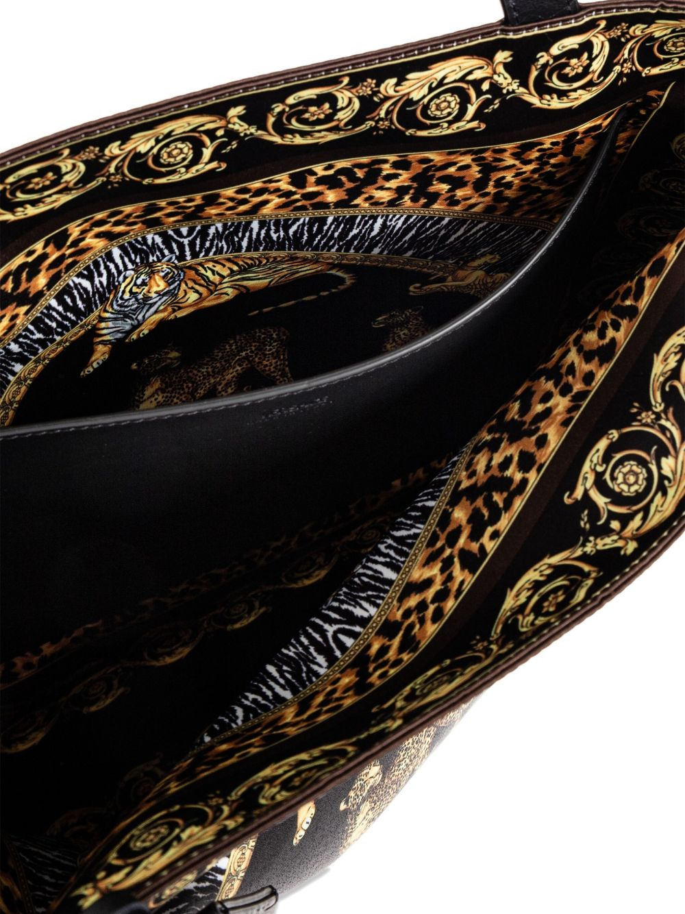 animal-print baroque tote bag - 4