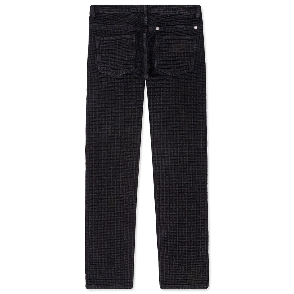 GIVENCHY STRAIGHT FIT DENIM TROUSERS - FLAT BLACK - 2