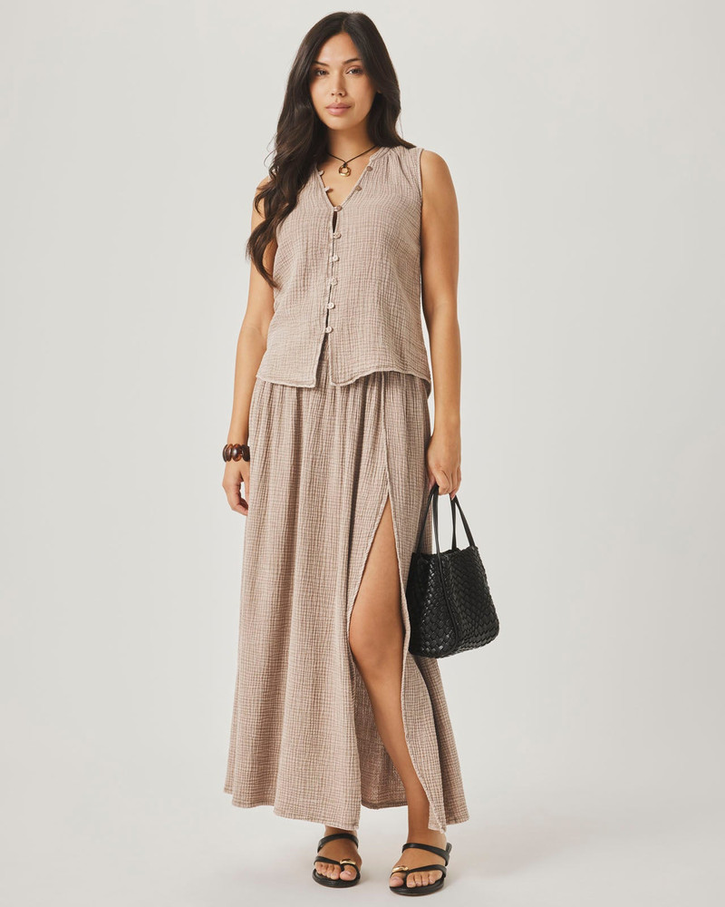 Splendid Ava Gauze Button Tank outlook