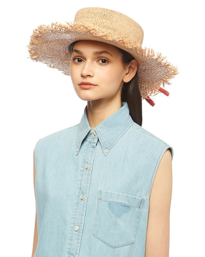 Prada Crocheted raffia hat outlook