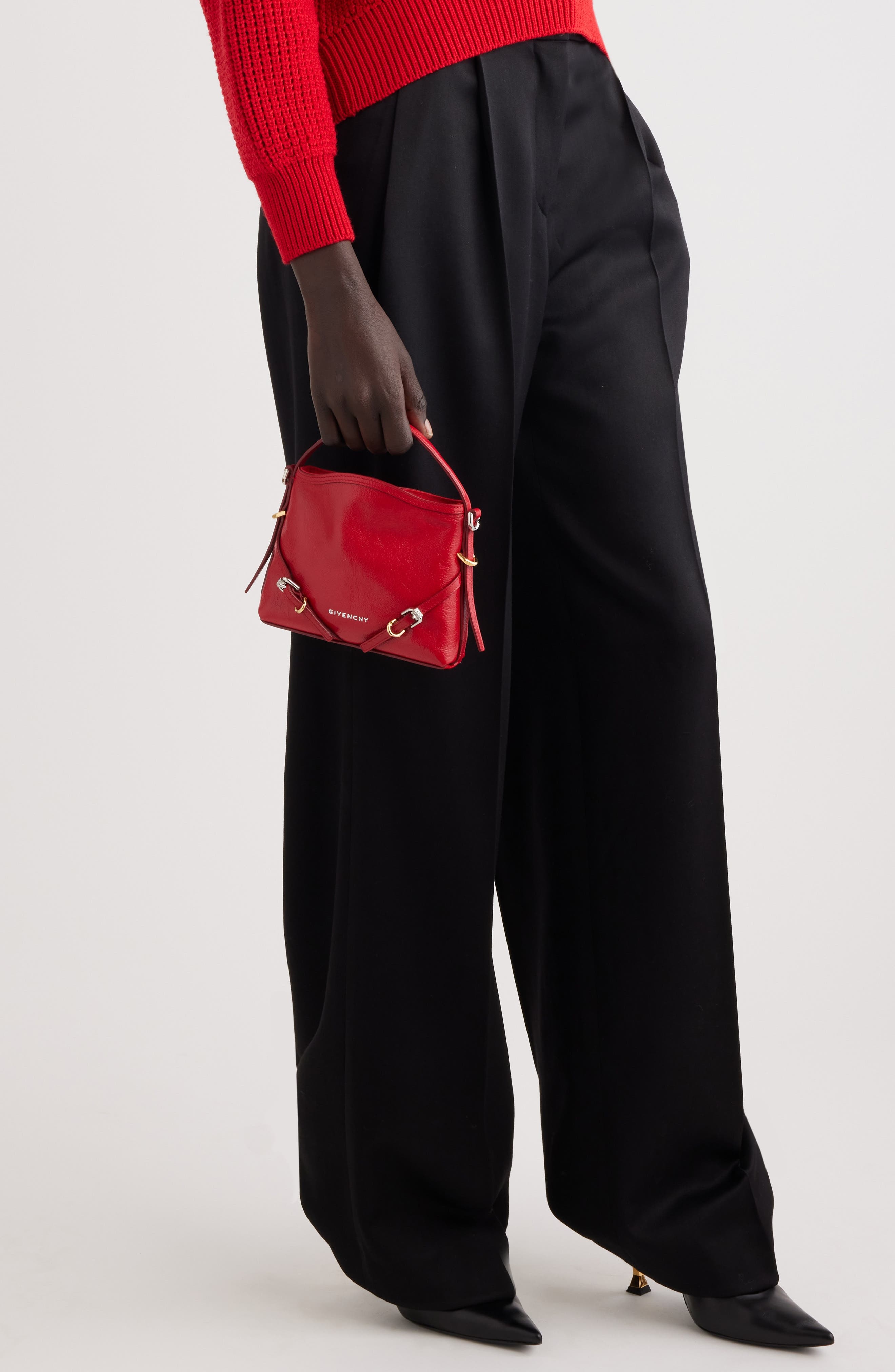 Givenchy Nano Voyou Leather Crossbody Bag in Vermillon at Nordstrom - 2
