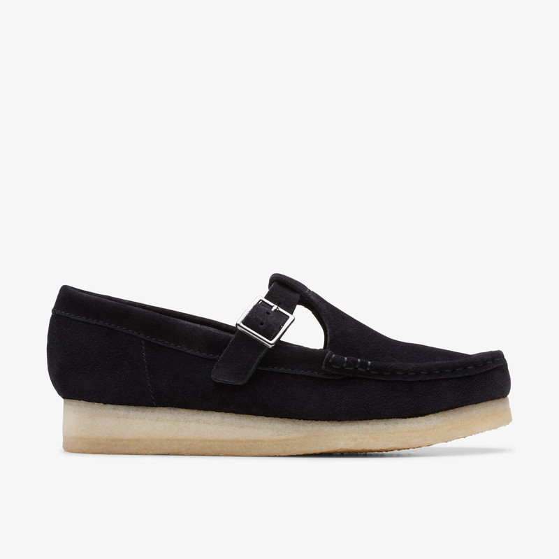 Wallabee T-Bar Black Suede 1