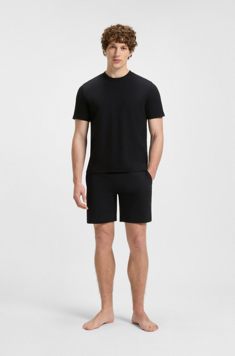 HUGO WAFFLE-STRUCTURED PAJAMA SHORTS WITH EMBROIDERED LOGO outlook