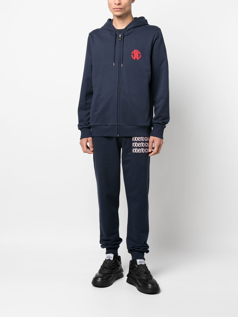 Roberto Cavalli logo-print zip-up hoodie outlook