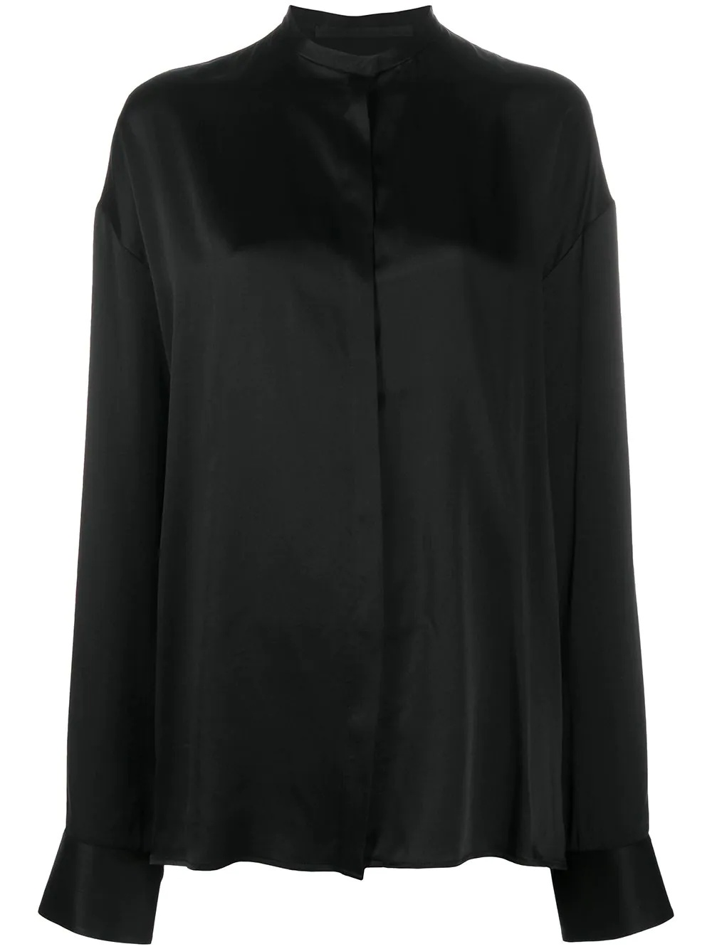 concealed-fastening silk shirt - 1