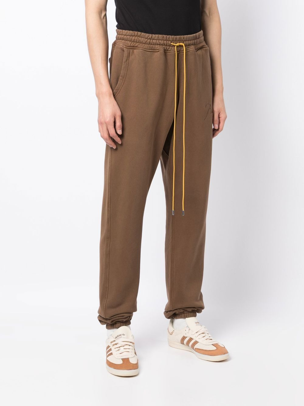 drawstring-waist cotton track pants - 3
