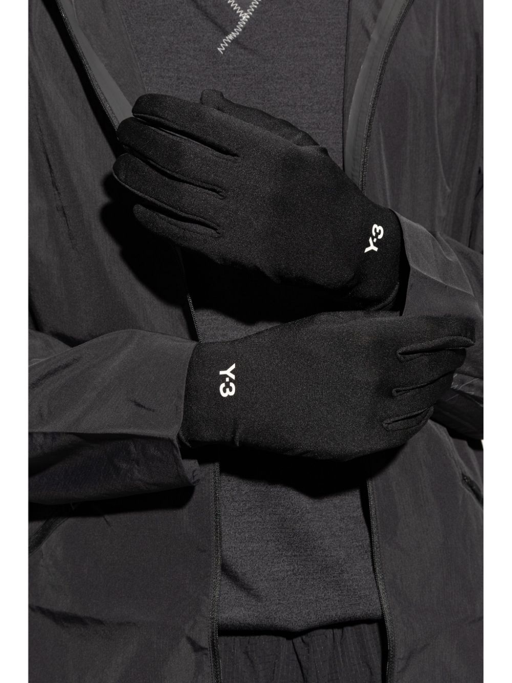 logo print gloves - 3