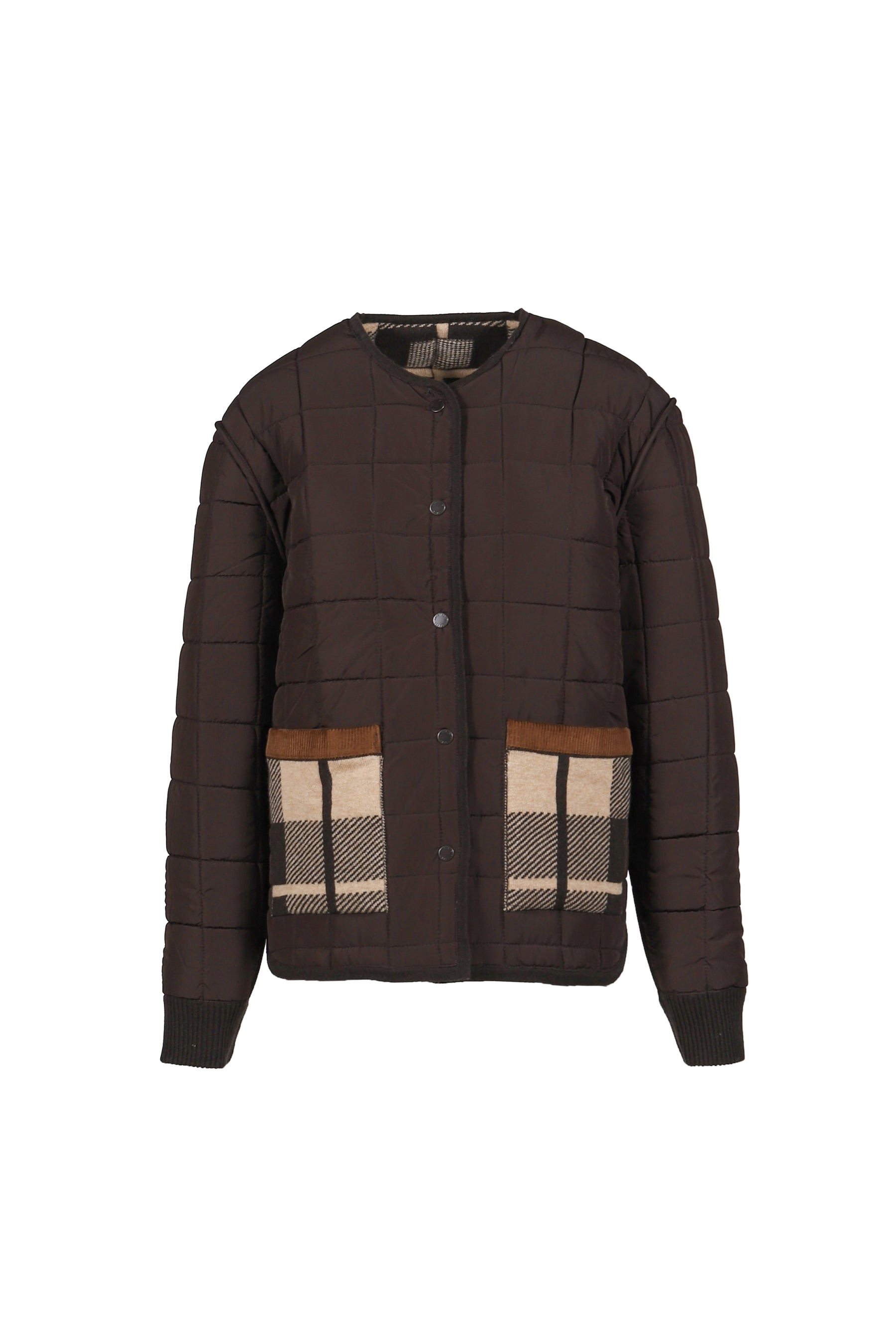 Quilted Plaid Liner Jacket - 14