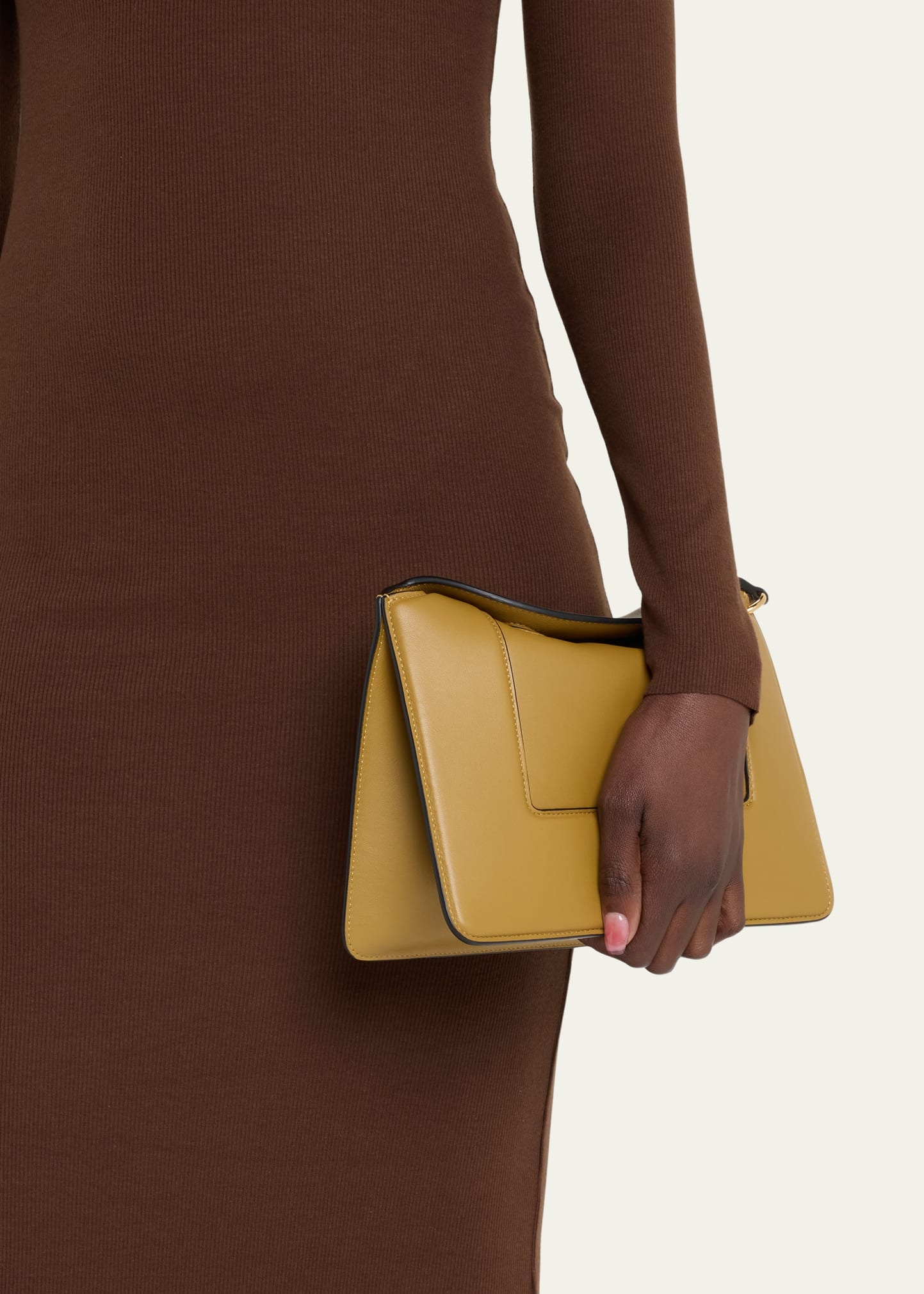 Penelope Fold-Over Flap Leather Shoulder Bag - 2