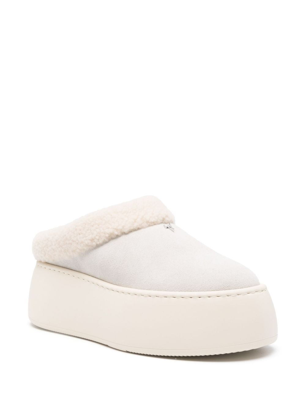 platform shearling mules - 2